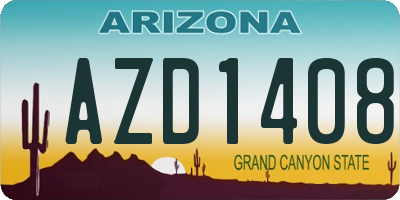 AZ license plate AZD1408
