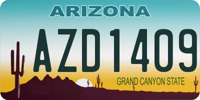 AZ license plate AZD1409