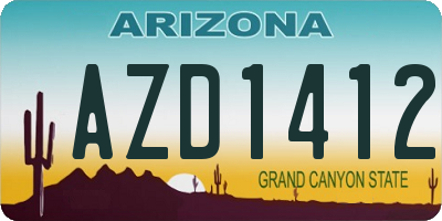 AZ license plate AZD1412