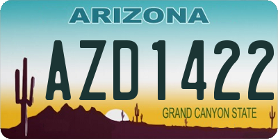 AZ license plate AZD1422