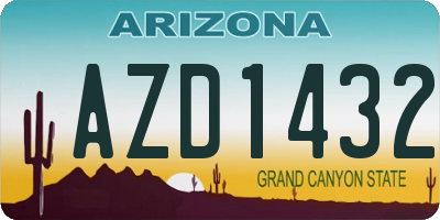 AZ license plate AZD1432