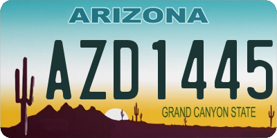 AZ license plate AZD1445