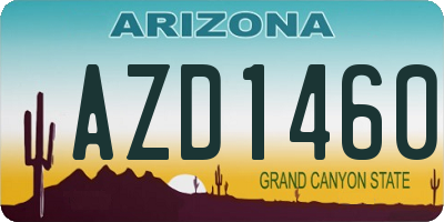 AZ license plate AZD1460