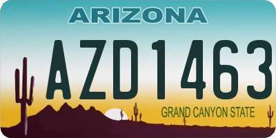 AZ license plate AZD1463