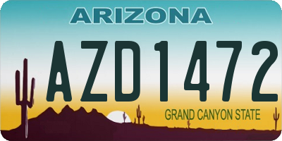AZ license plate AZD1472