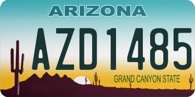 AZ license plate AZD1485