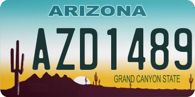 AZ license plate AZD1489