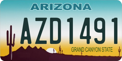 AZ license plate AZD1491