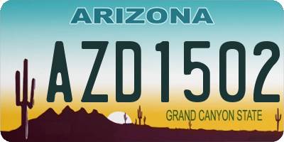 AZ license plate AZD1502