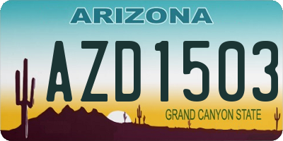 AZ license plate AZD1503