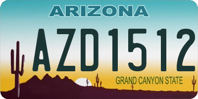 AZ license plate AZD1512