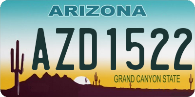 AZ license plate AZD1522