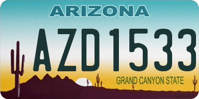 AZ license plate AZD1533