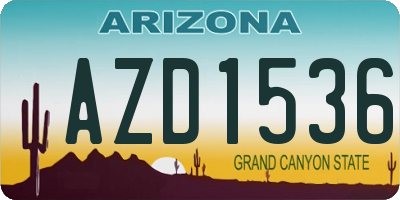 AZ license plate AZD1536