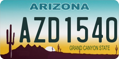 AZ license plate AZD1540