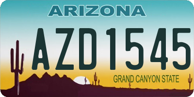 AZ license plate AZD1545
