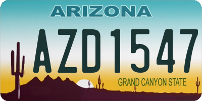 AZ license plate AZD1547