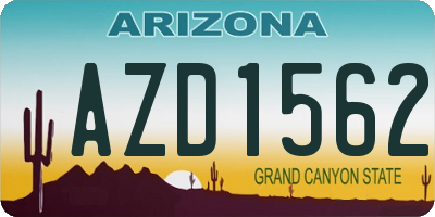 AZ license plate AZD1562