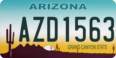 AZ license plate AZD1563