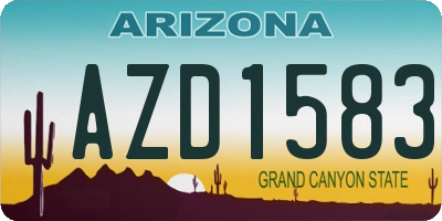 AZ license plate AZD1583