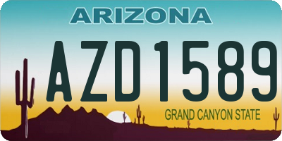 AZ license plate AZD1589