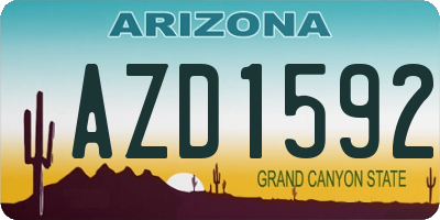 AZ license plate AZD1592