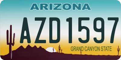 AZ license plate AZD1597