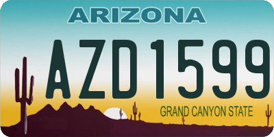 AZ license plate AZD1599