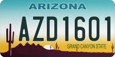 AZ license plate AZD1601