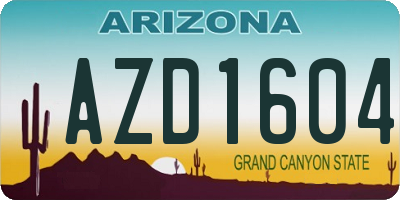 AZ license plate AZD1604