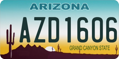 AZ license plate AZD1606
