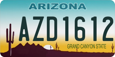 AZ license plate AZD1612