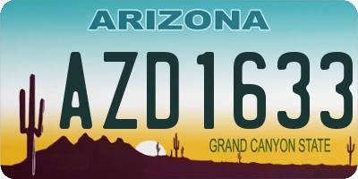 AZ license plate AZD1633