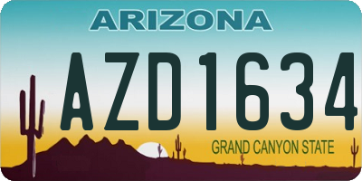 AZ license plate AZD1634
