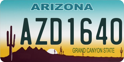AZ license plate AZD1640
