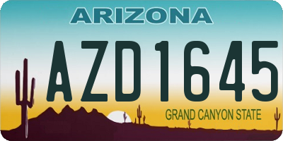 AZ license plate AZD1645