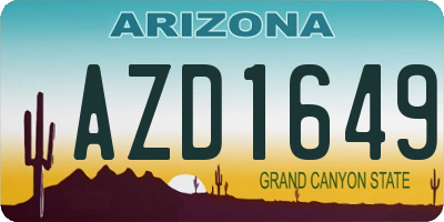 AZ license plate AZD1649