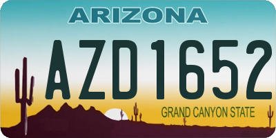 AZ license plate AZD1652