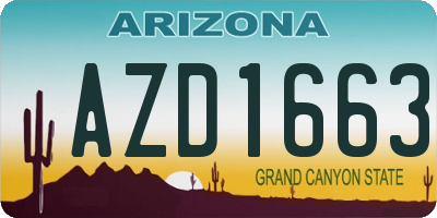 AZ license plate AZD1663