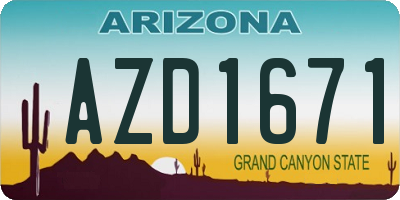 AZ license plate AZD1671