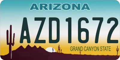 AZ license plate AZD1672