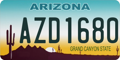 AZ license plate AZD1680
