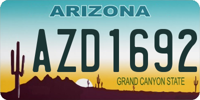 AZ license plate AZD1692