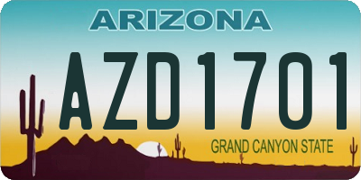 AZ license plate AZD1701