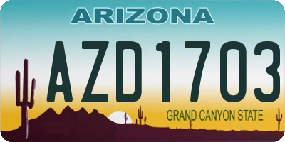AZ license plate AZD1703