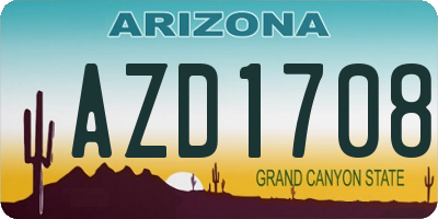 AZ license plate AZD1708