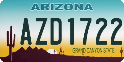 AZ license plate AZD1722