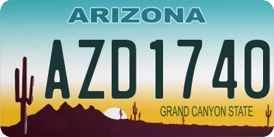 AZ license plate AZD1740