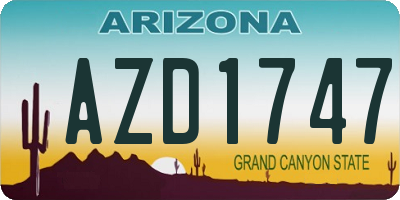 AZ license plate AZD1747