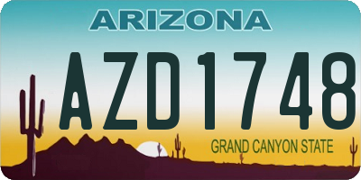 AZ license plate AZD1748